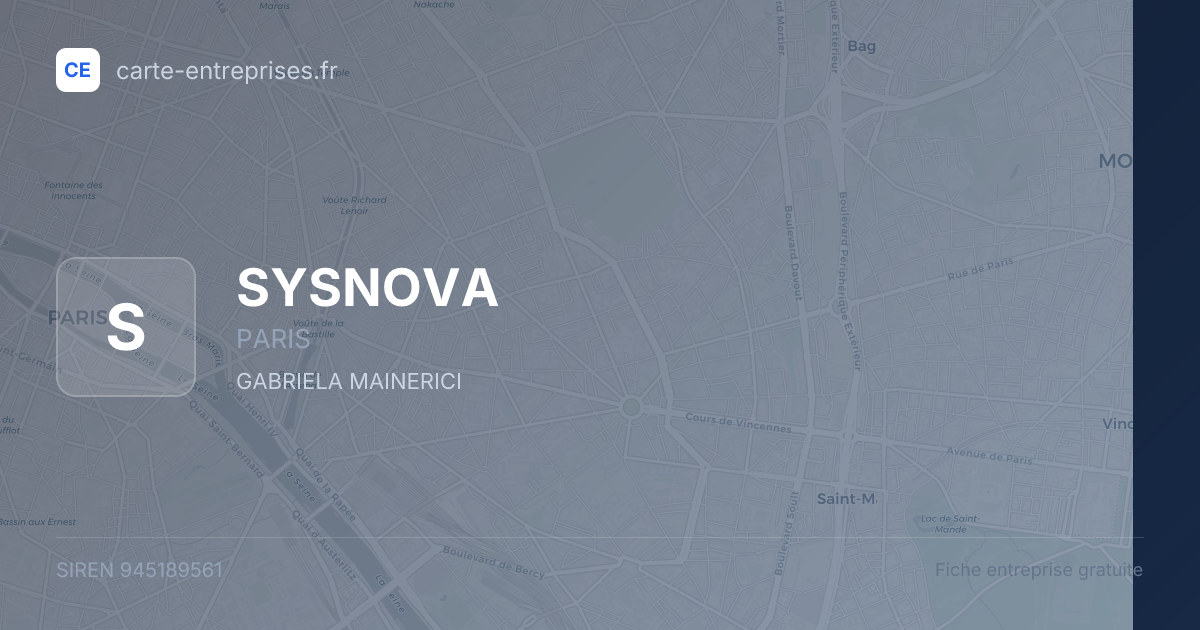 SYSNOVA — 945189561 — fiche entreprise