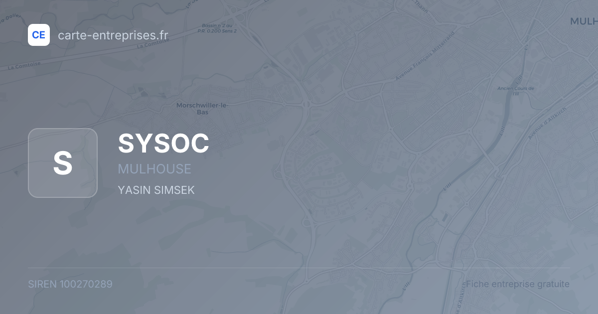 SYSOC — 100270289 — fiche entreprise