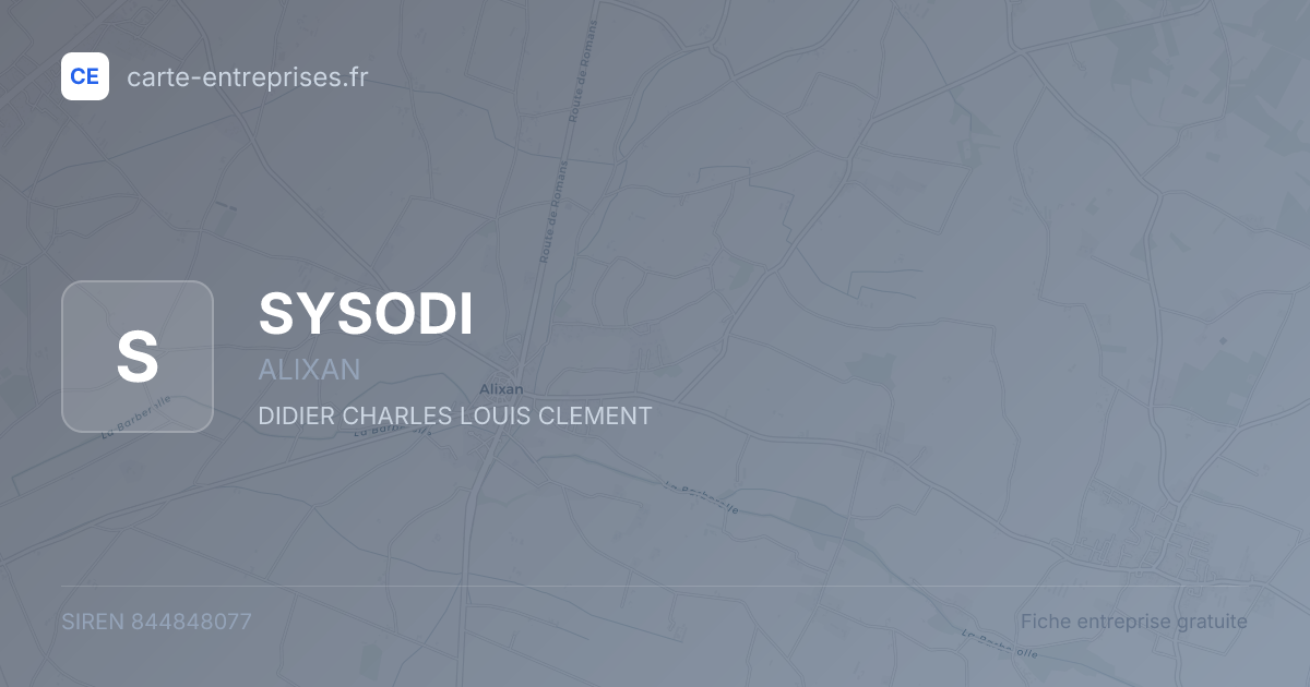 SYSODI — 844848077 — fiche entreprise