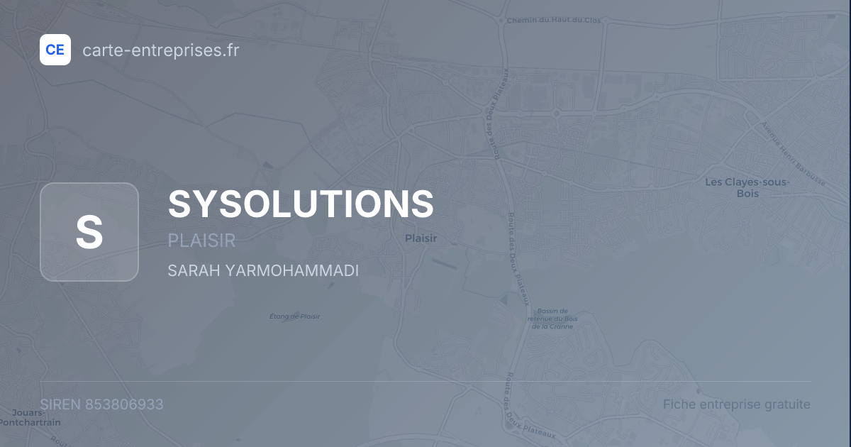 SYSOLUTIONS — 853806933 — fiche entreprise