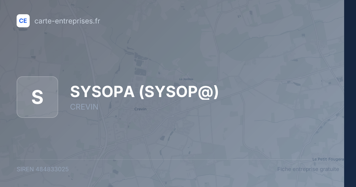 SYSOPA (SYSOP@) — 484833025 — fiche entreprise