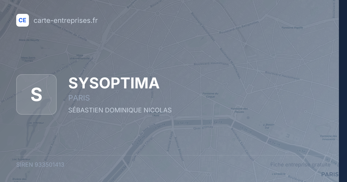 SYSOPTIMA — 933501413 — fiche entreprise