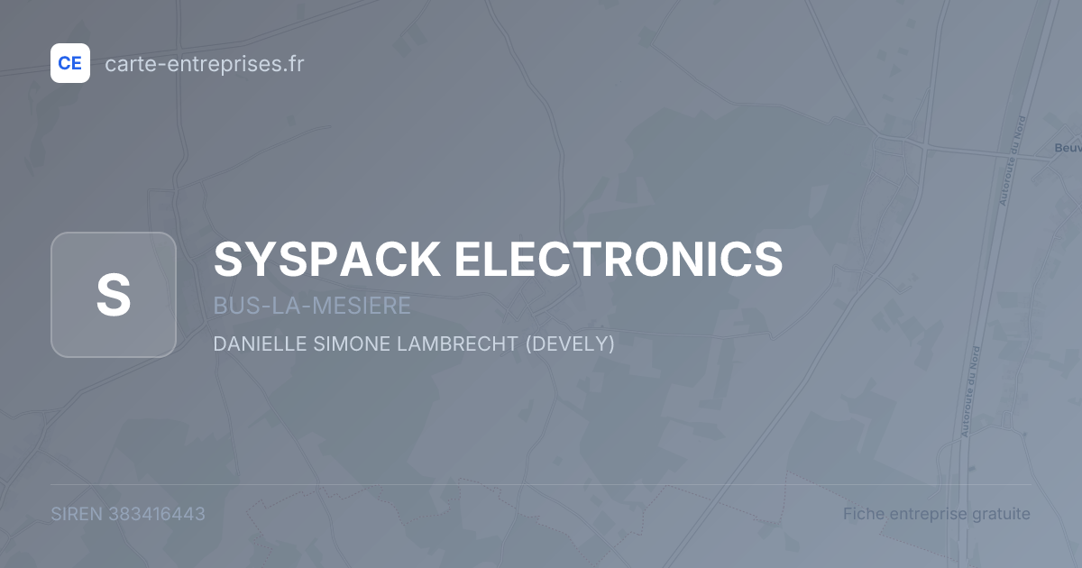 SYSPACK ELECTRONICS — 383416443 — fiche entreprise