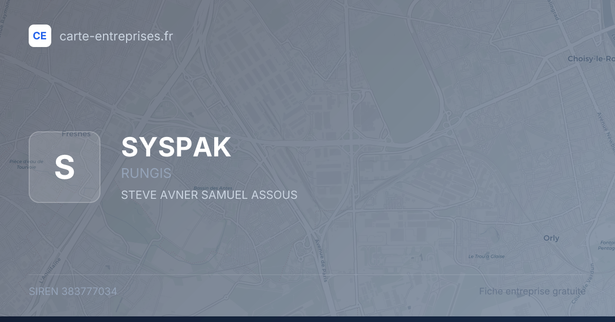 SYSPAK — 383777034 — fiche entreprise