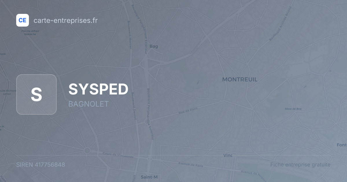 SYSPED — 417756848 — fiche entreprise