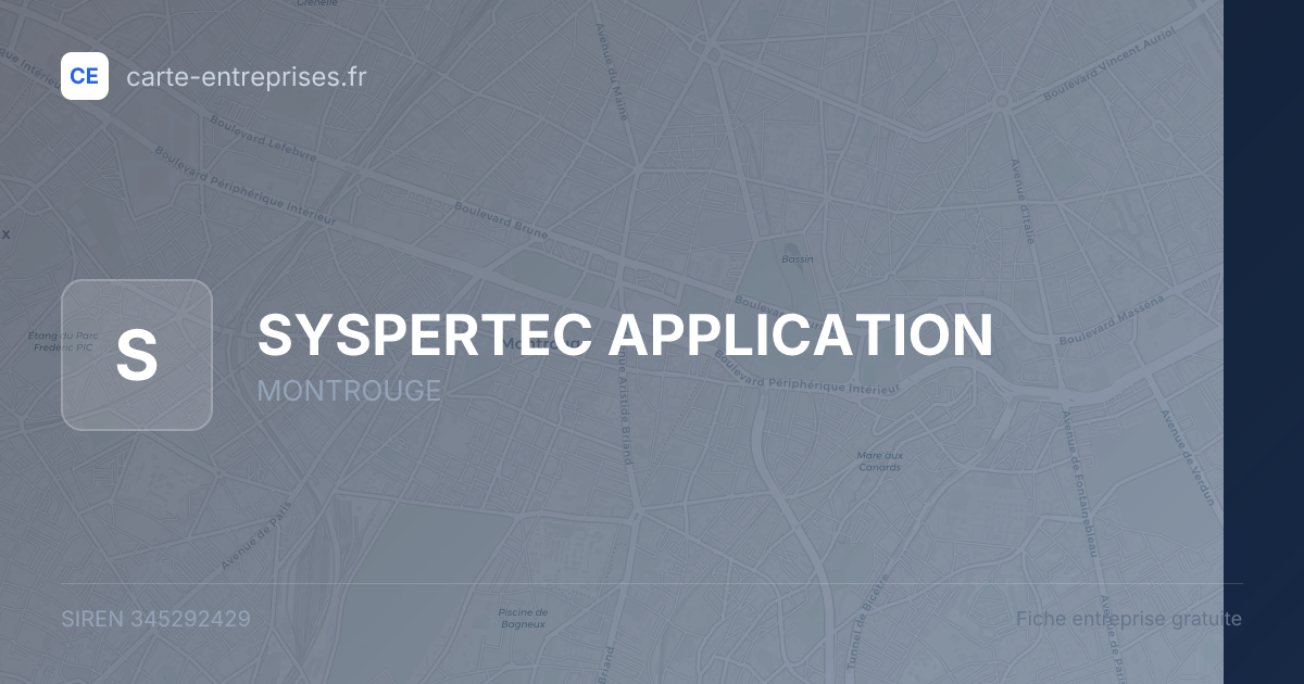 SYSPERTEC APPLICATION — 345292429 — fiche entreprise