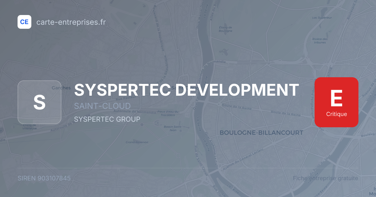 SYSPERTEC DEVELOPMENT — 903107845 — fiche entreprise