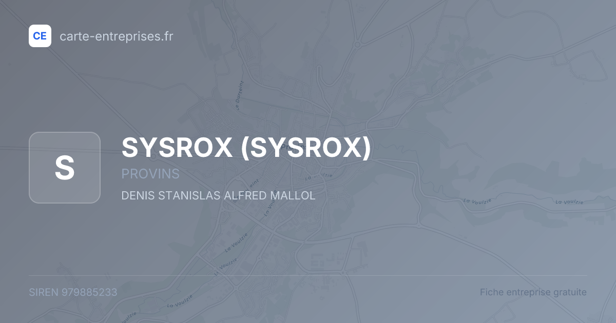 SYSROX — 979885233 — fiche entreprise