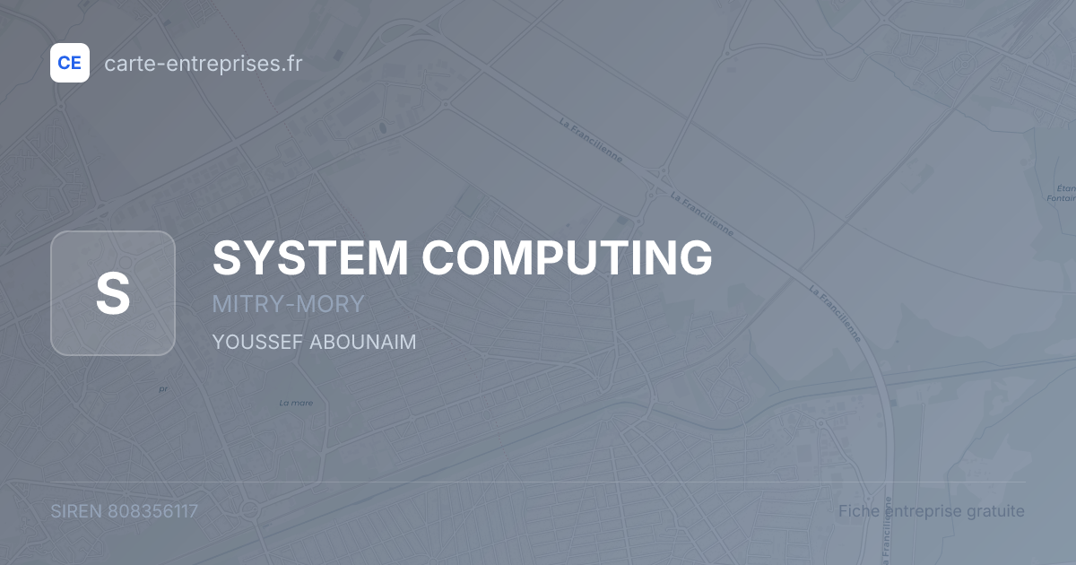 SYSTEM COMPUTING — 808356117 — fiche entreprise