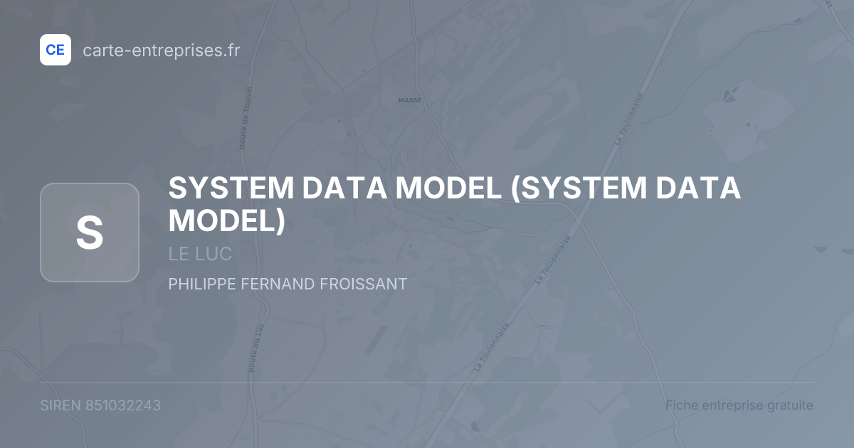 SYSTEM DATA MODEL — 851032243 — fiche entreprise