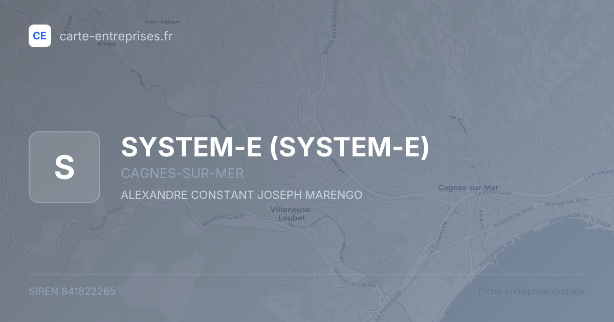 SYSTEM-E — 841822265 — fiche entreprise
