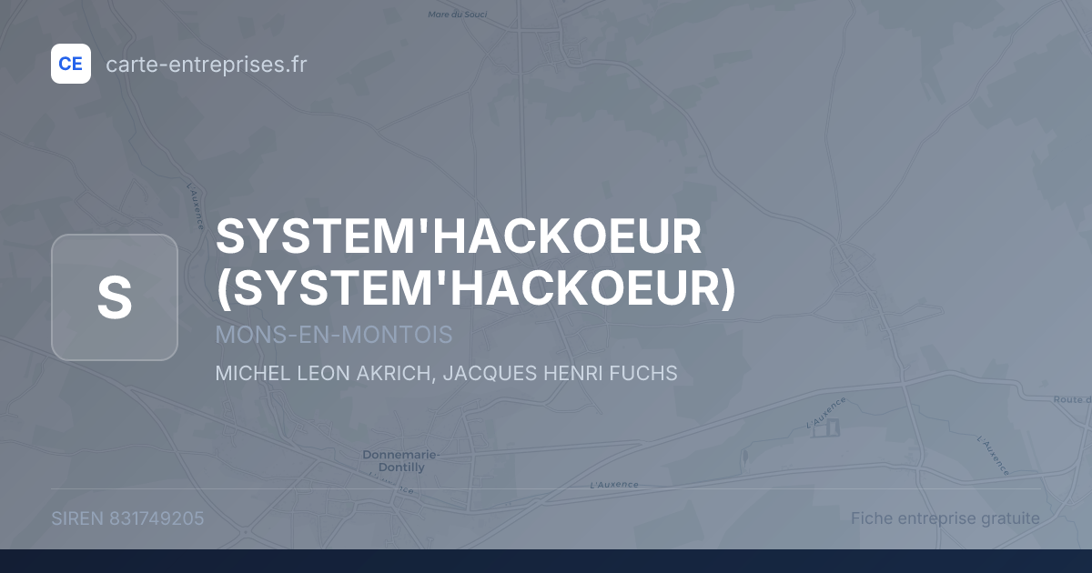 SYSTEM'HACKOEUR — 831749205 — fiche entreprise