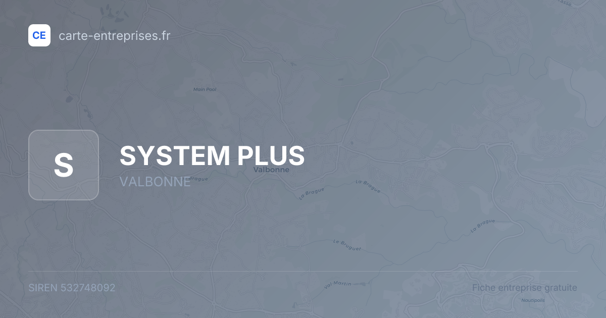 SYSTEM PLUS — 532748092 — fiche entreprise