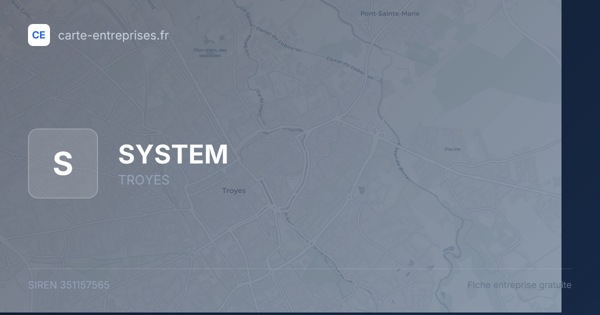 SYSTEM — 351157565 — fiche entreprise