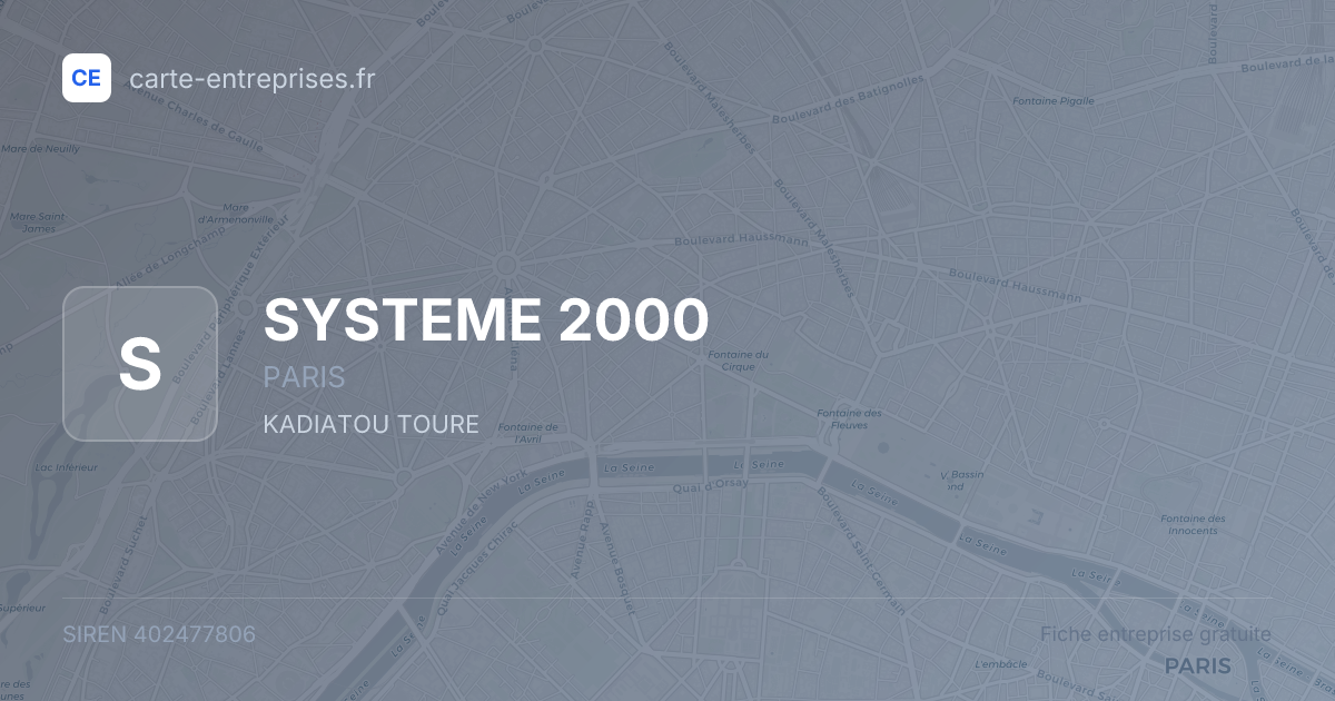 SYSTEME 2000 — 402477806 — fiche entreprise