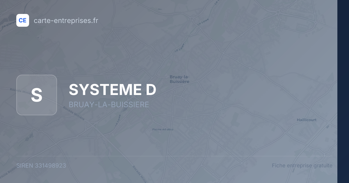 SYSTEME D — 331498923 — fiche entreprise