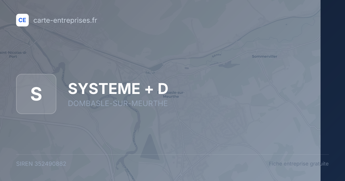 SYSTEME + D — 352490882 — fiche entreprise