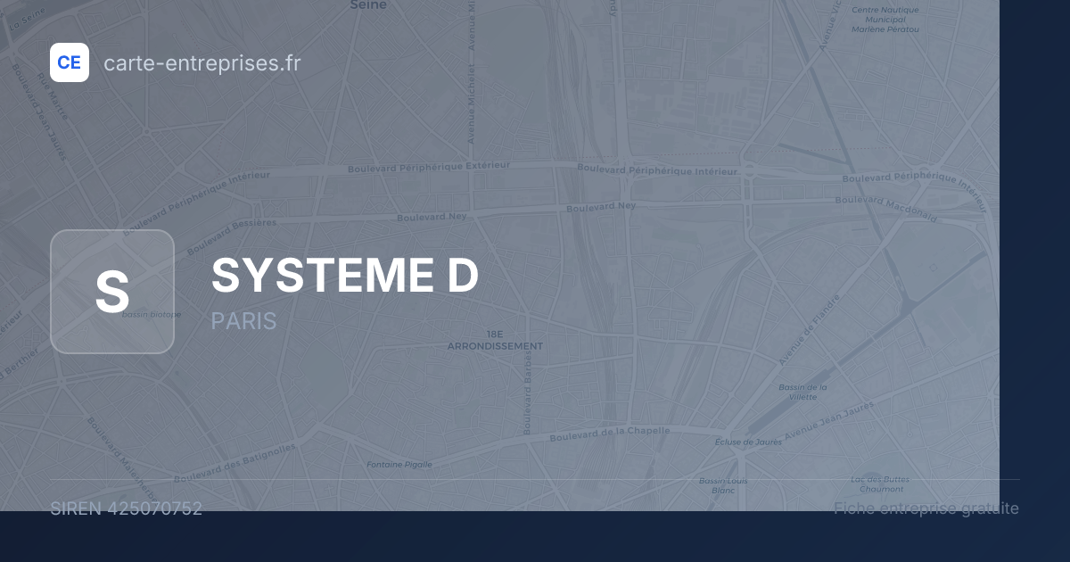 SYSTEME D — 425070752 — fiche entreprise