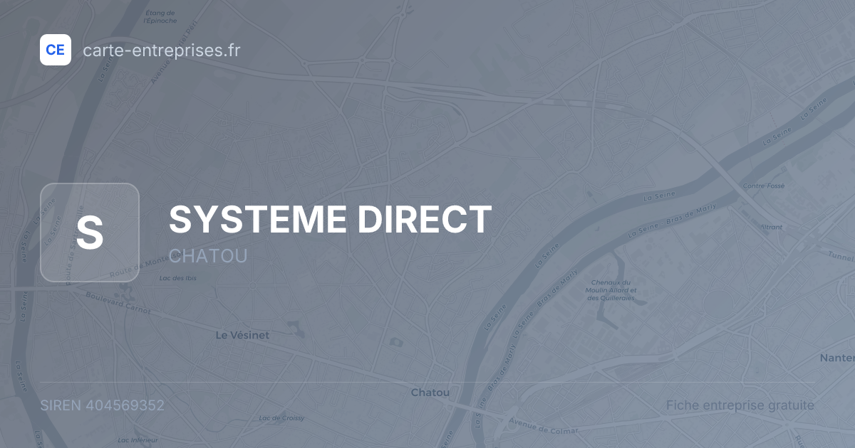 SYSTEME DIRECT — 404569352 — fiche entreprise