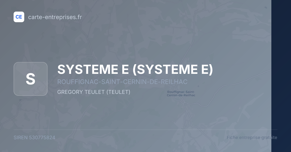 SYSTEME E — 530775824 — fiche entreprise