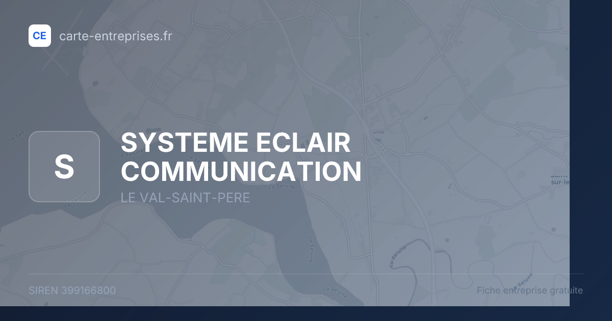 SYSTEME ECLAIR COMMUNICATION — 399166800 — fiche entreprise