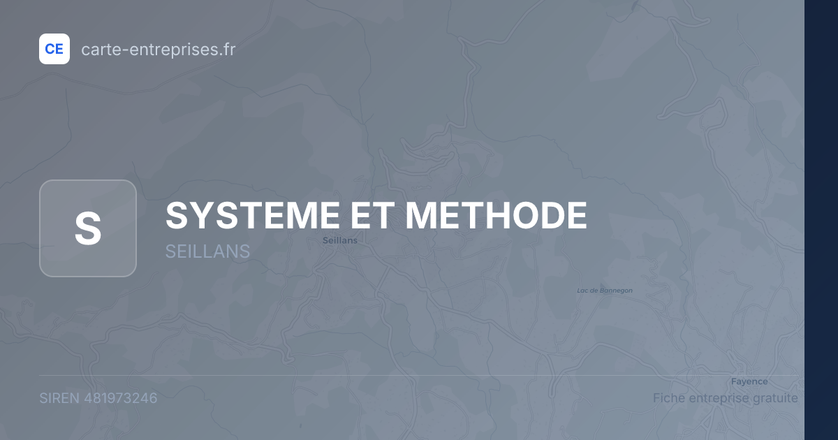 SYSTEME ET METHODE — 481973246 — fiche entreprise