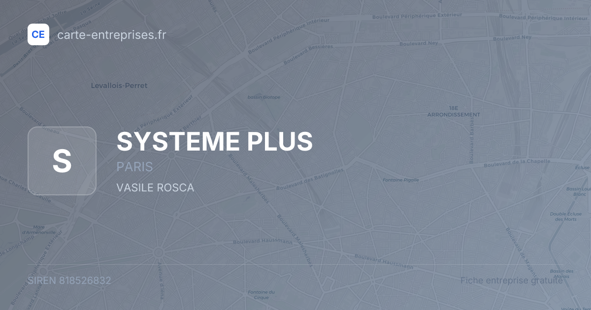 SYSTEME PLUS — 818526832 — fiche entreprise