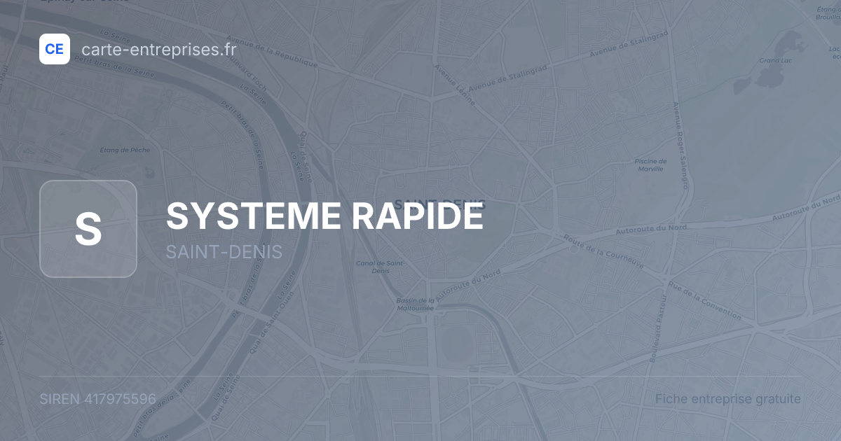 SYSTEME RAPIDE — 417975596 — fiche entreprise