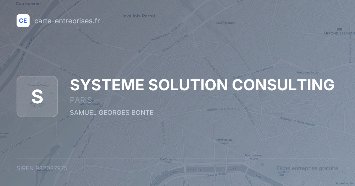 SYSTEME SOLUTION CONSULTING — 982087975 — fiche entreprise