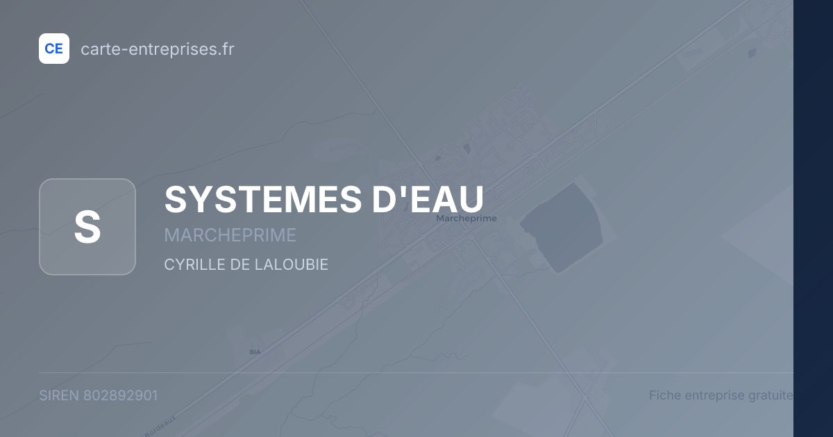 SYSTEMES D'EAU — 802892901 — fiche entreprise