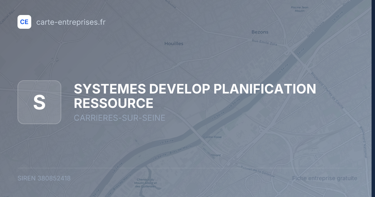 SYSTEMES DEVELOP PLANIFICATION RESSOURCE — 380852418 — fiche entreprise