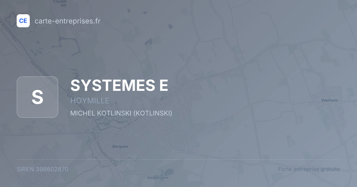 SYSTEMES E — 398602870 — fiche entreprise