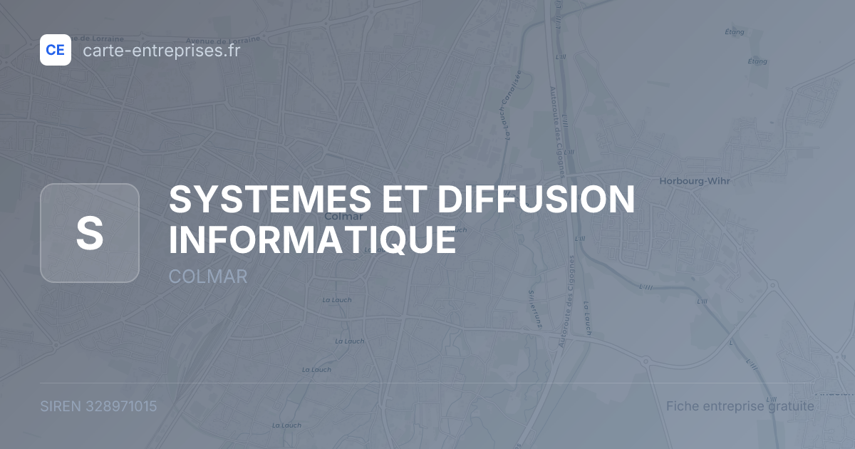 SYSTEMES ET DIFFUSION INFORMATIQUE — 328971015 — fiche entreprise
