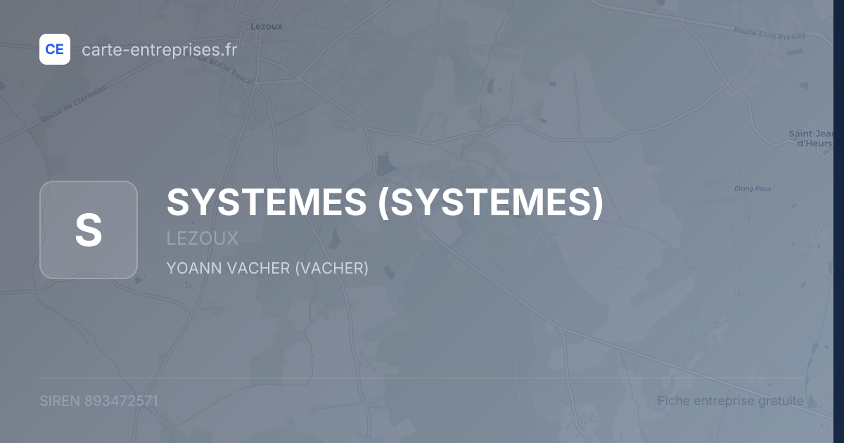 SYSTEMES — 893472571 — fiche entreprise