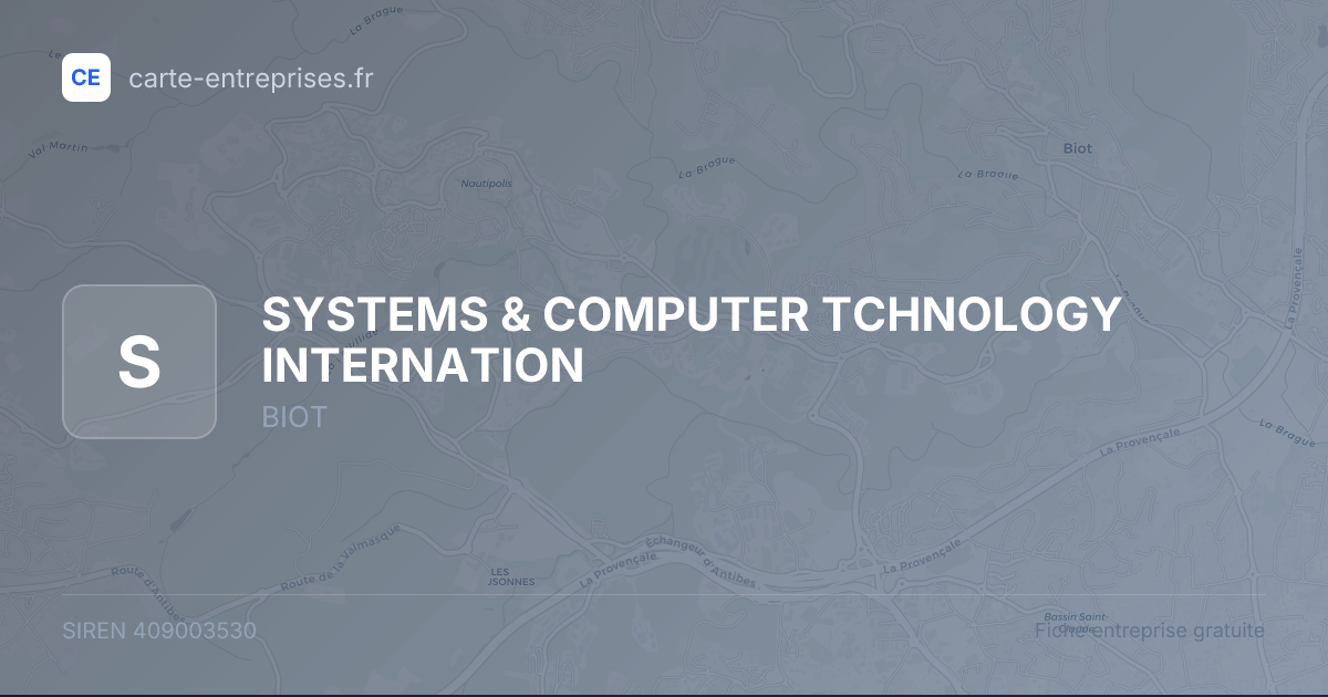 SYSTEMS & COMPUTER TCHNOLOGY INTERNATION — 409003530 — fiche entreprise