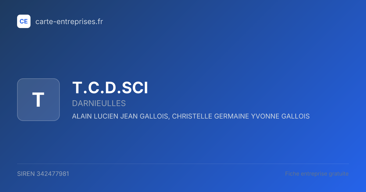 T.C.D.SCI — 342477981 — fiche entreprise