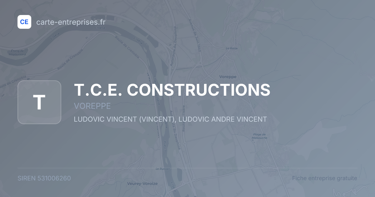 T.C.E. CONSTRUCTIONS — 531006260 — fiche entreprise