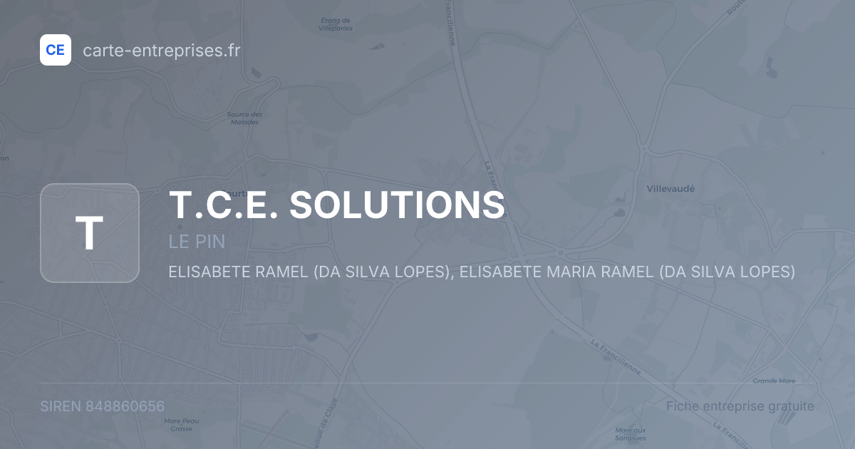 T.C.E. SOLUTIONS — 848860656 — fiche entreprise