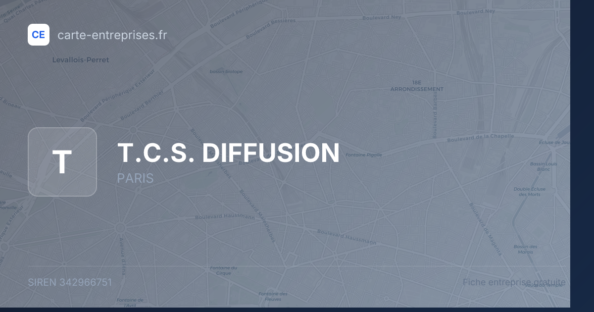 T.C.S. DIFFUSION — 342966751 — fiche entreprise