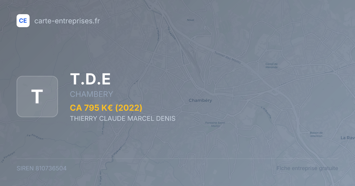 T.D.E — 810736504 — fiche entreprise