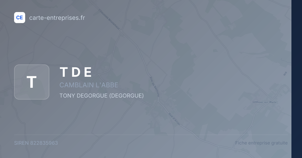 T D E — 822835963 — fiche entreprise