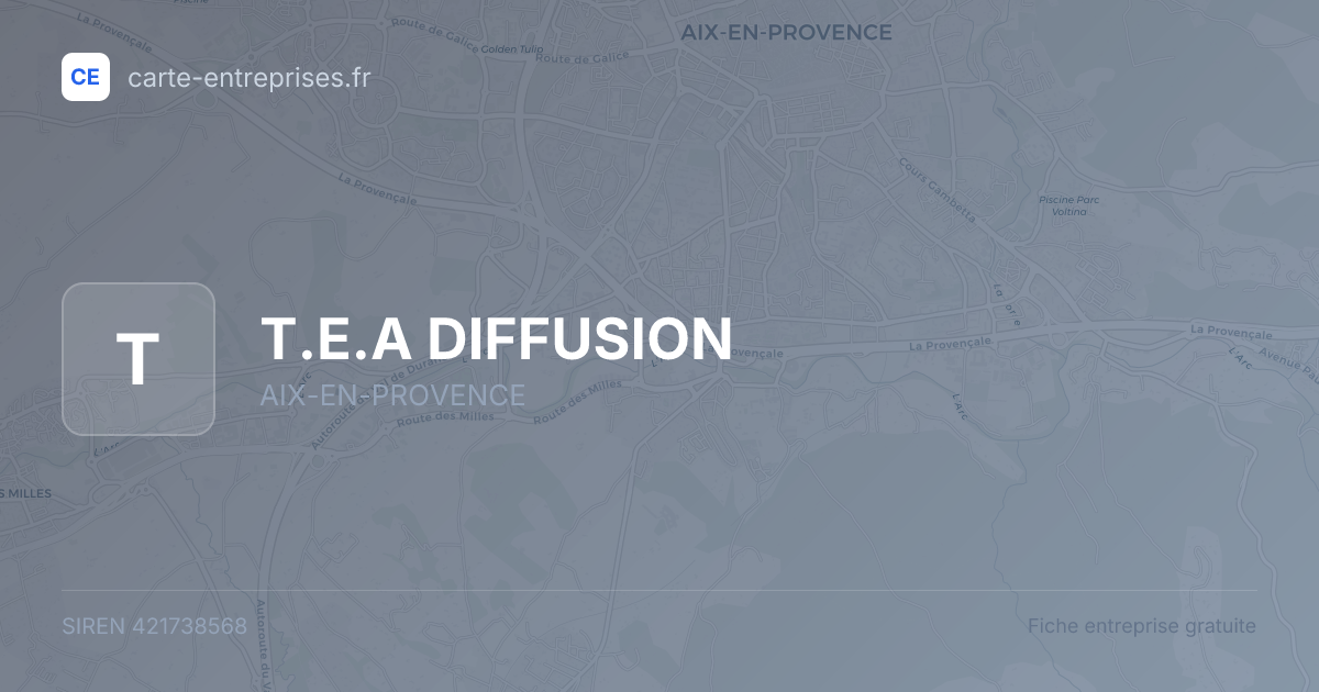 T.E.A DIFFUSION — 421738568 — fiche entreprise
