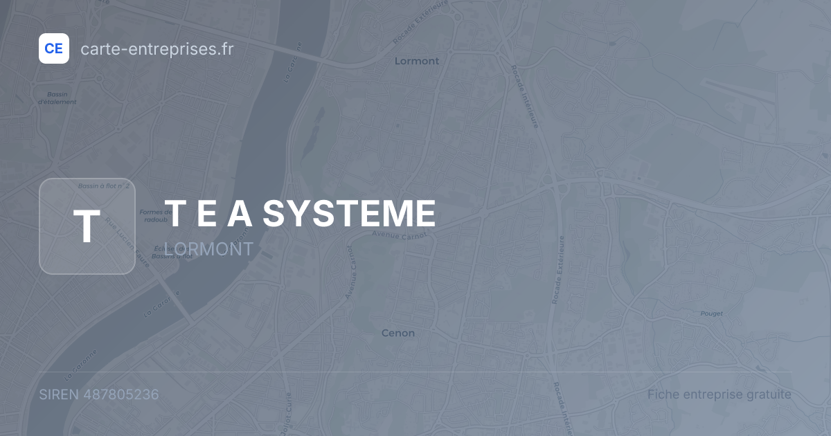 T E A SYSTEME — 487805236 — fiche entreprise