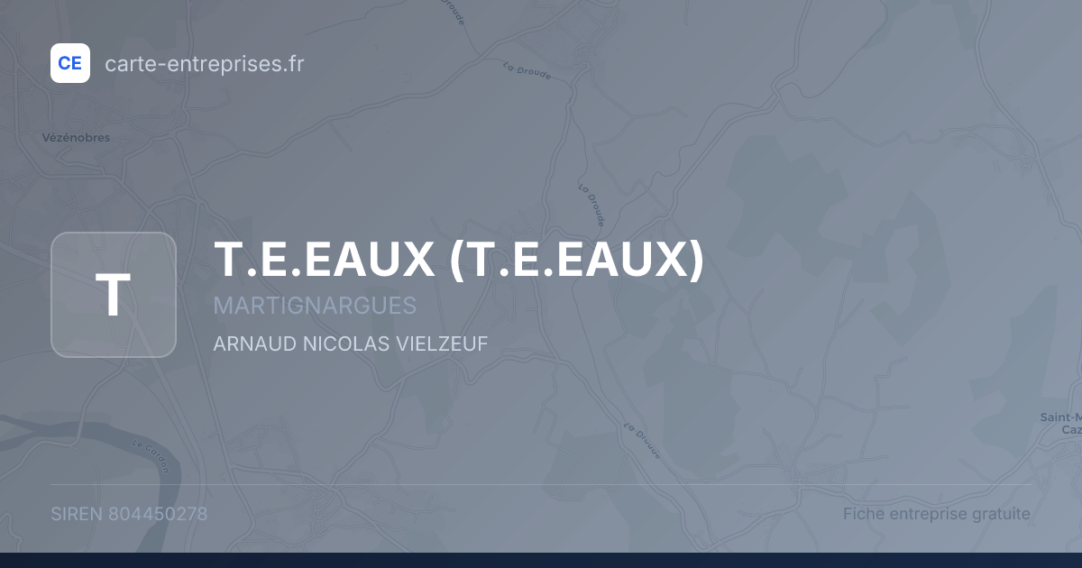 T.E.EAUX — 804450278 — fiche entreprise