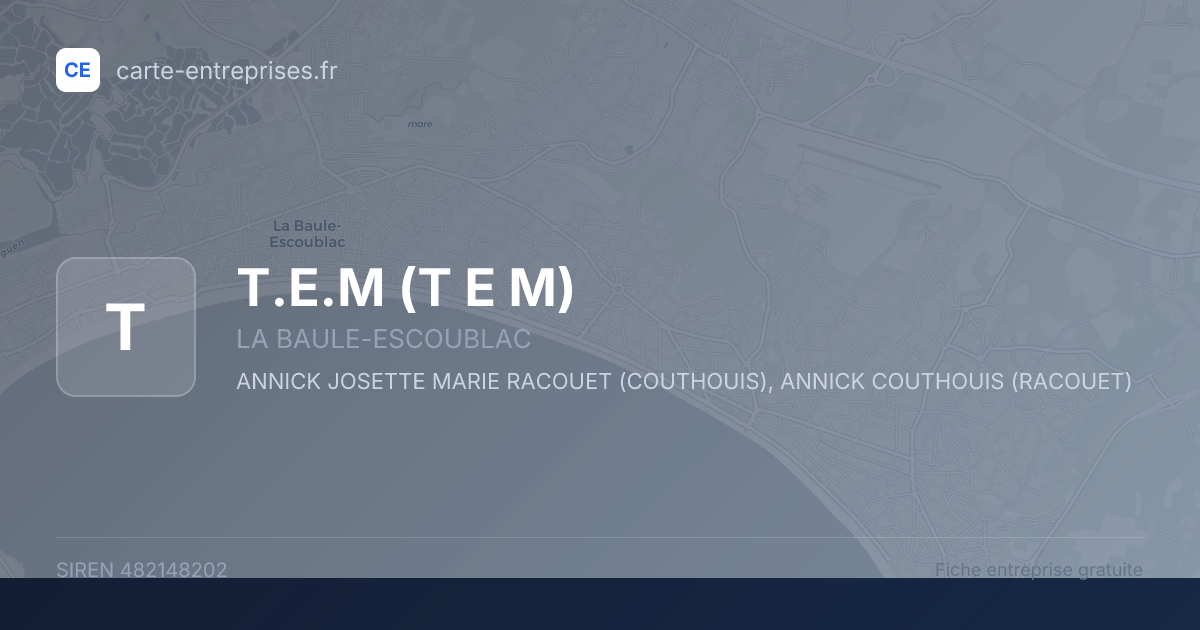 T.E.M (T E M) — 482148202 — fiche entreprise