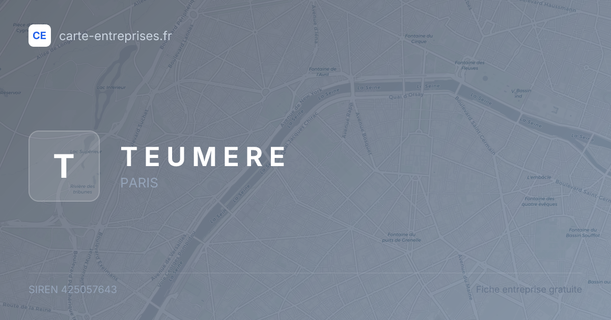 T E U M E R E — 425057643 — fiche entreprise