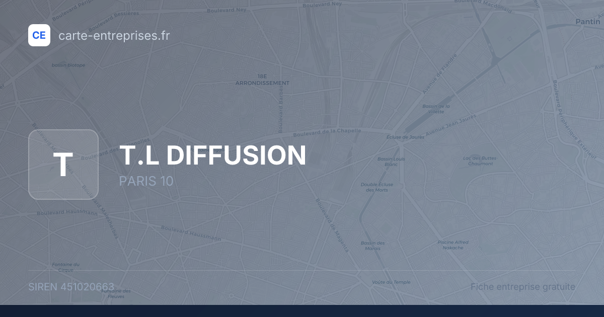 T.L DIFFUSION — 451020663 — fiche entreprise