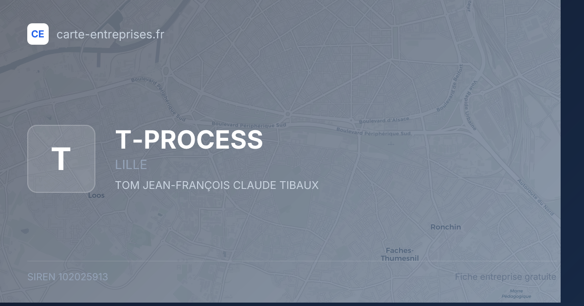 T-PROCESS — 102025913 — fiche entreprise