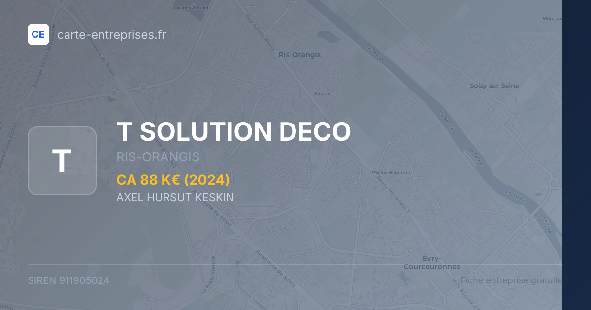 T SOLUTION DECO — 911905024 — fiche entreprise