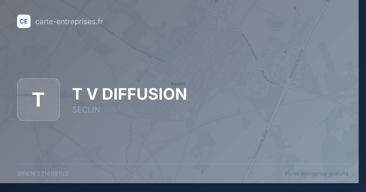 T V DIFFUSION — 331499103 — fiche entreprise